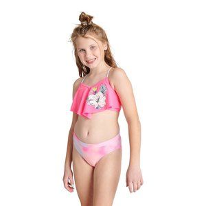 Justice Girls 2 Piece Flounce Top Bikini Swimsuit